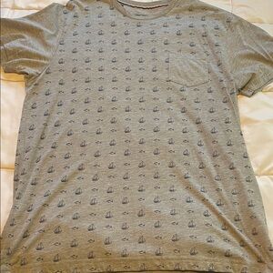 Men's Gray Sailboat Pattern T-Shirt